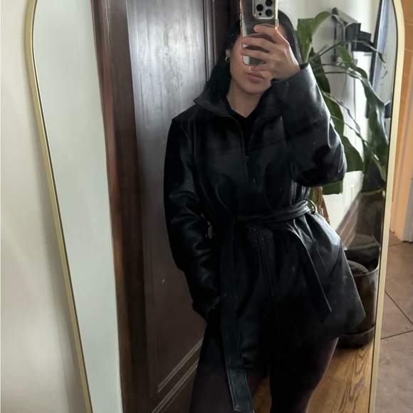 Genuine Leather Trench - Picture 1 of 5